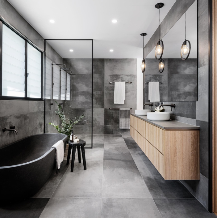 black shower glass
