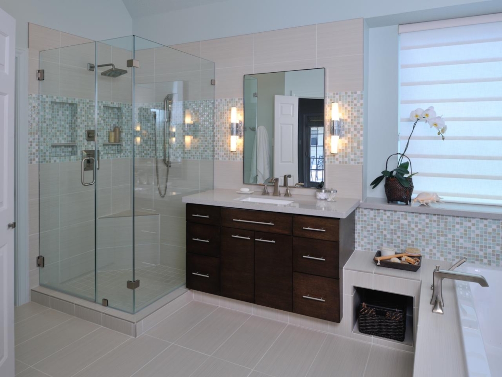 corner shower glass partition