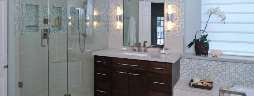 corner shower glass partition