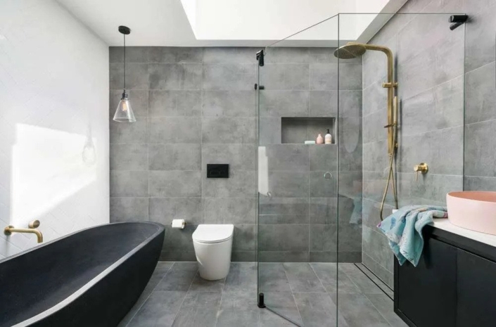 swing corner shower